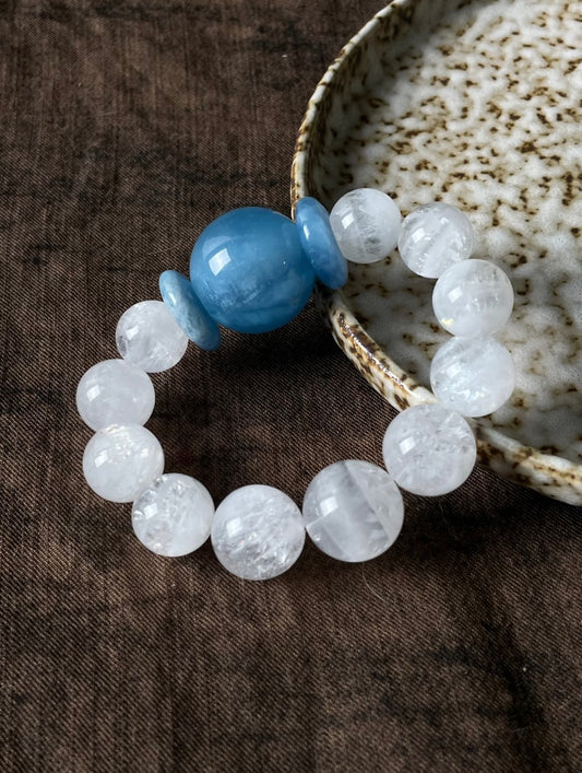Aquamarine Phantom Himalayan white crystals