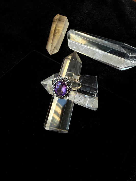 Sevencryst Chakra Awakening Ring Seven Chakra Gemstone Sterling Silver Adjustable
