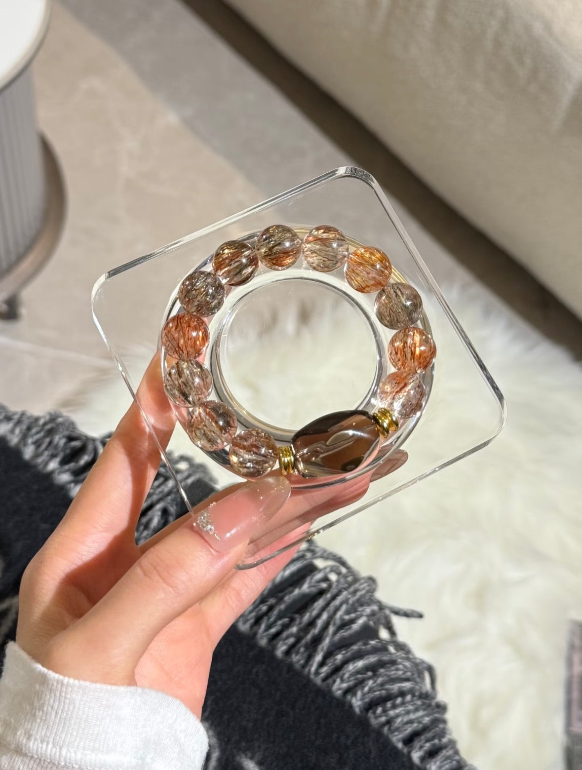 Rutilated Quartz Smoky Quartz with original shape