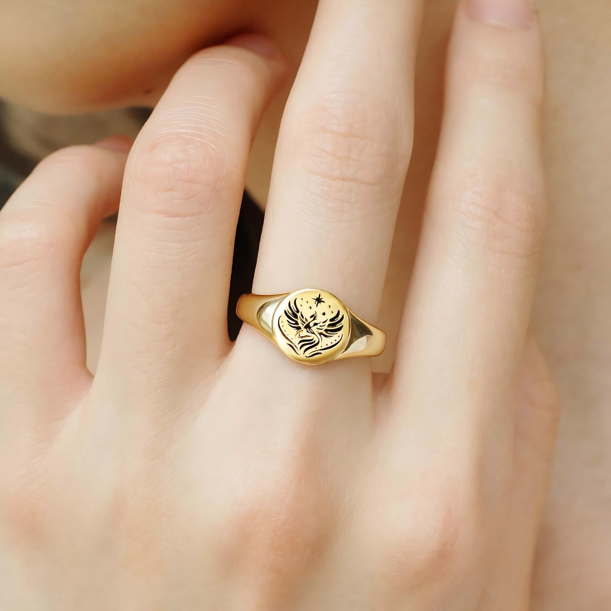 Strong As Fuck Phoenix Signet Ring