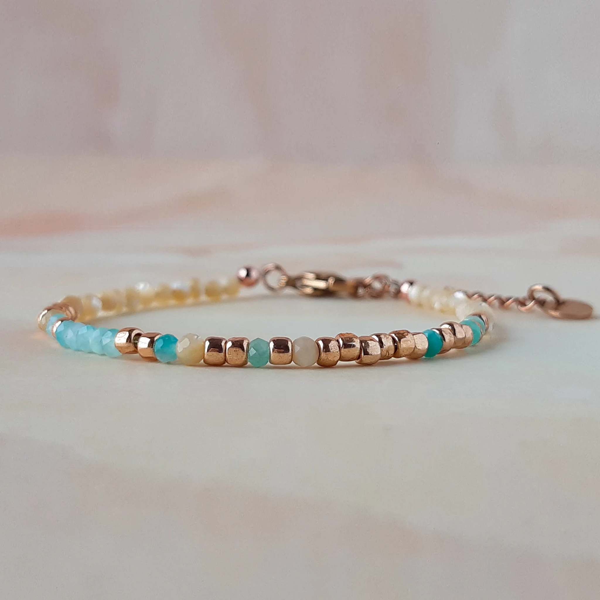 Gemstone 'I AM ENOUGH' Morse Code Bracelet