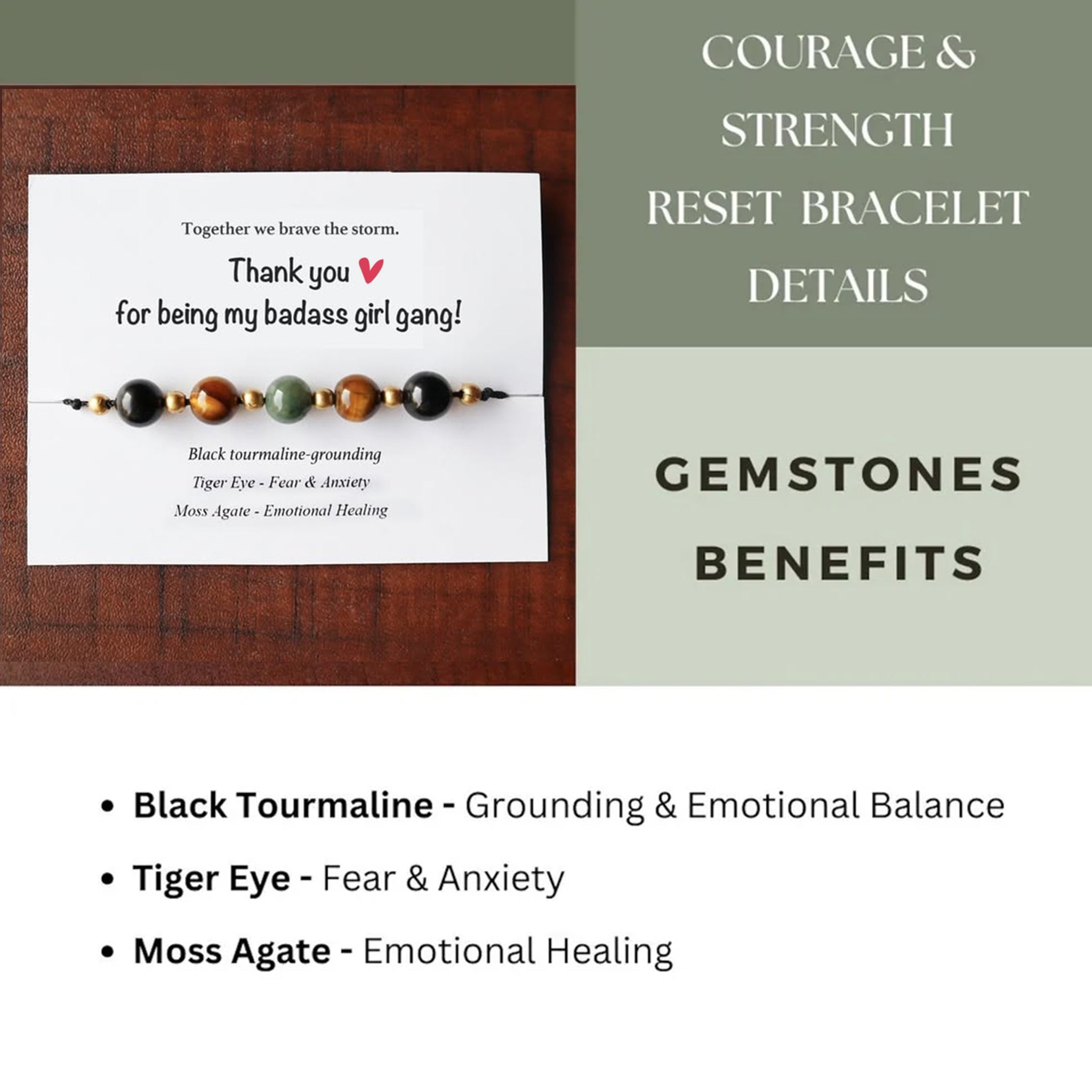 Badass Tribe Courage and Strength Crystal Bracelet