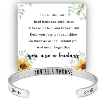 YOLO Inspirational Stainless Arrow Cuff Bracelet