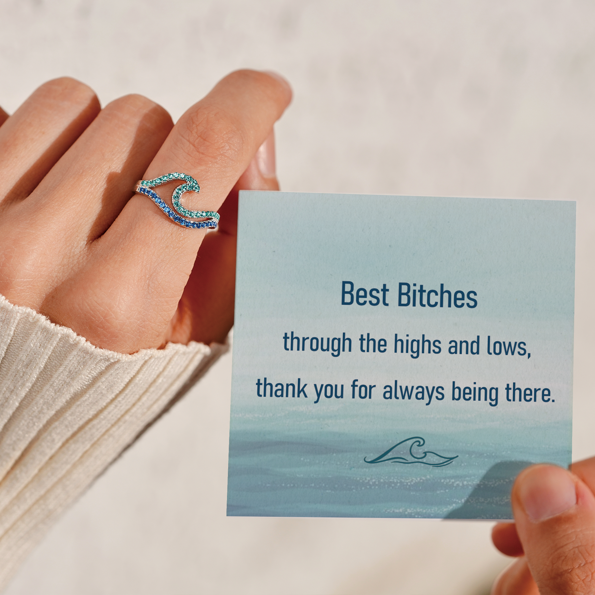 Best Biches Dual Waves Friendship Ring
