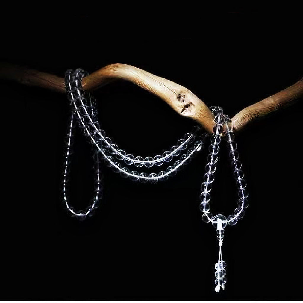 108 prayer beads Brazil clear quartz size 8mm