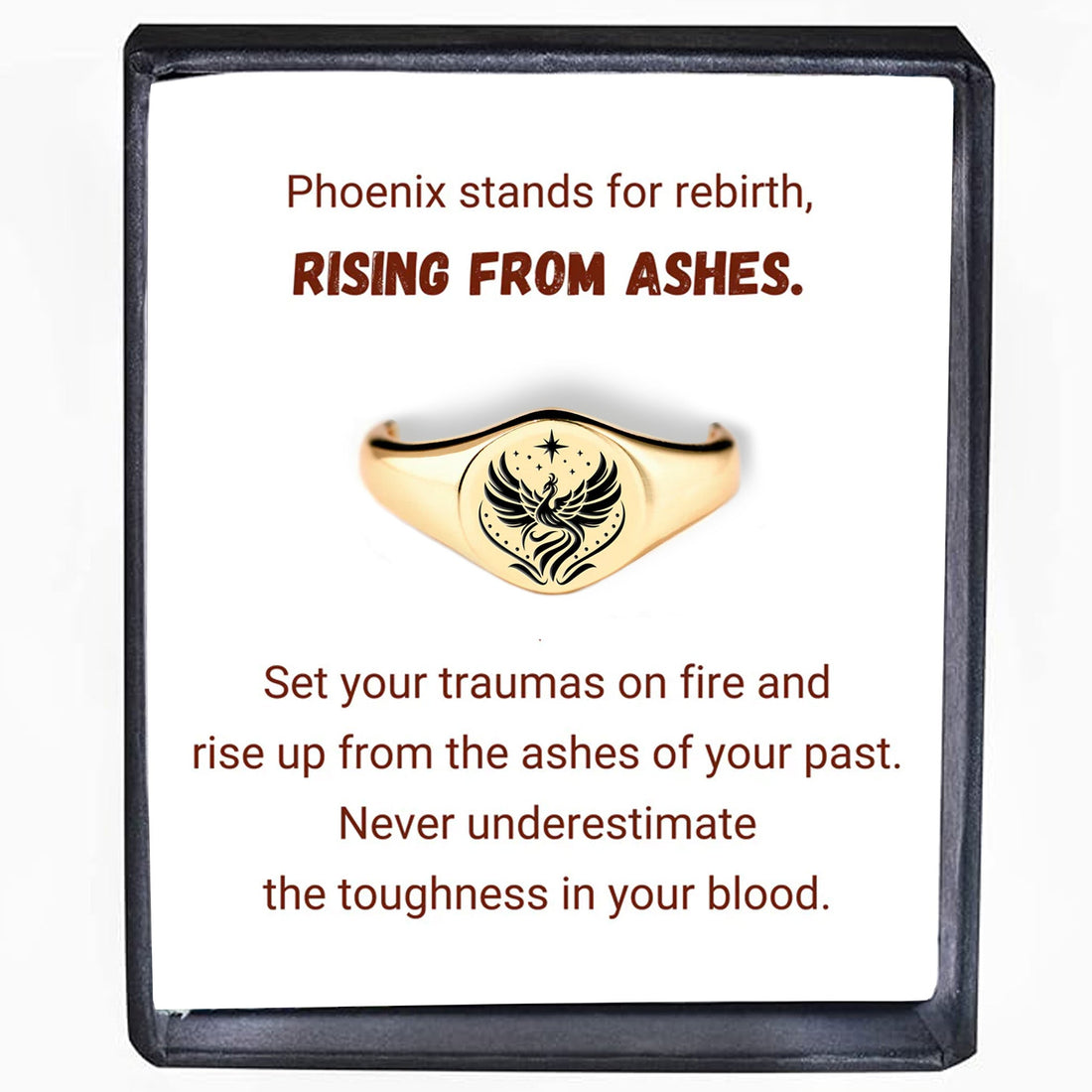 Strong As Fuck Phoenix Signet Ring