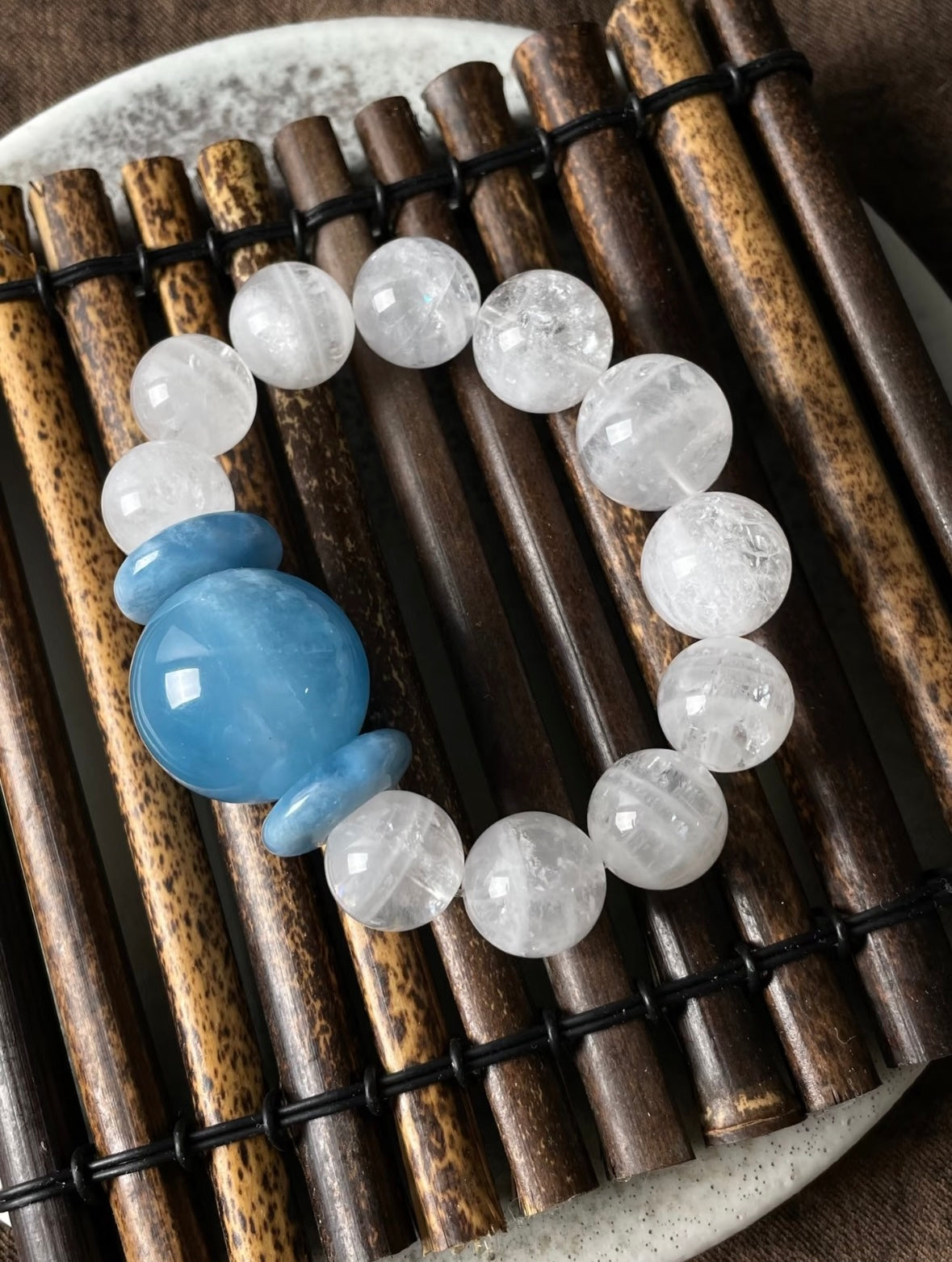 Aquamarine Phantom Himalayan white crystals