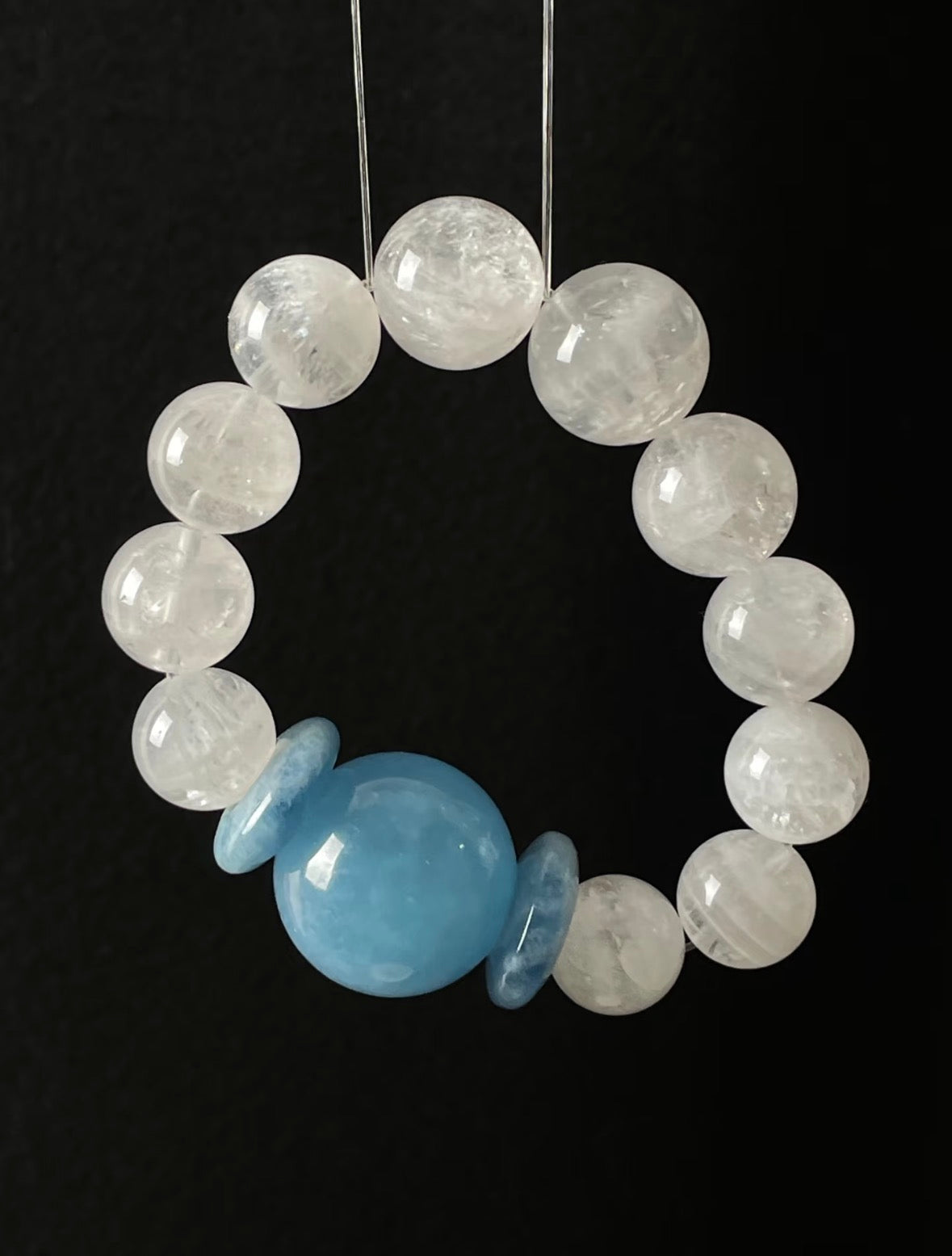 Aquamarine Phantom Himalayan white crystals