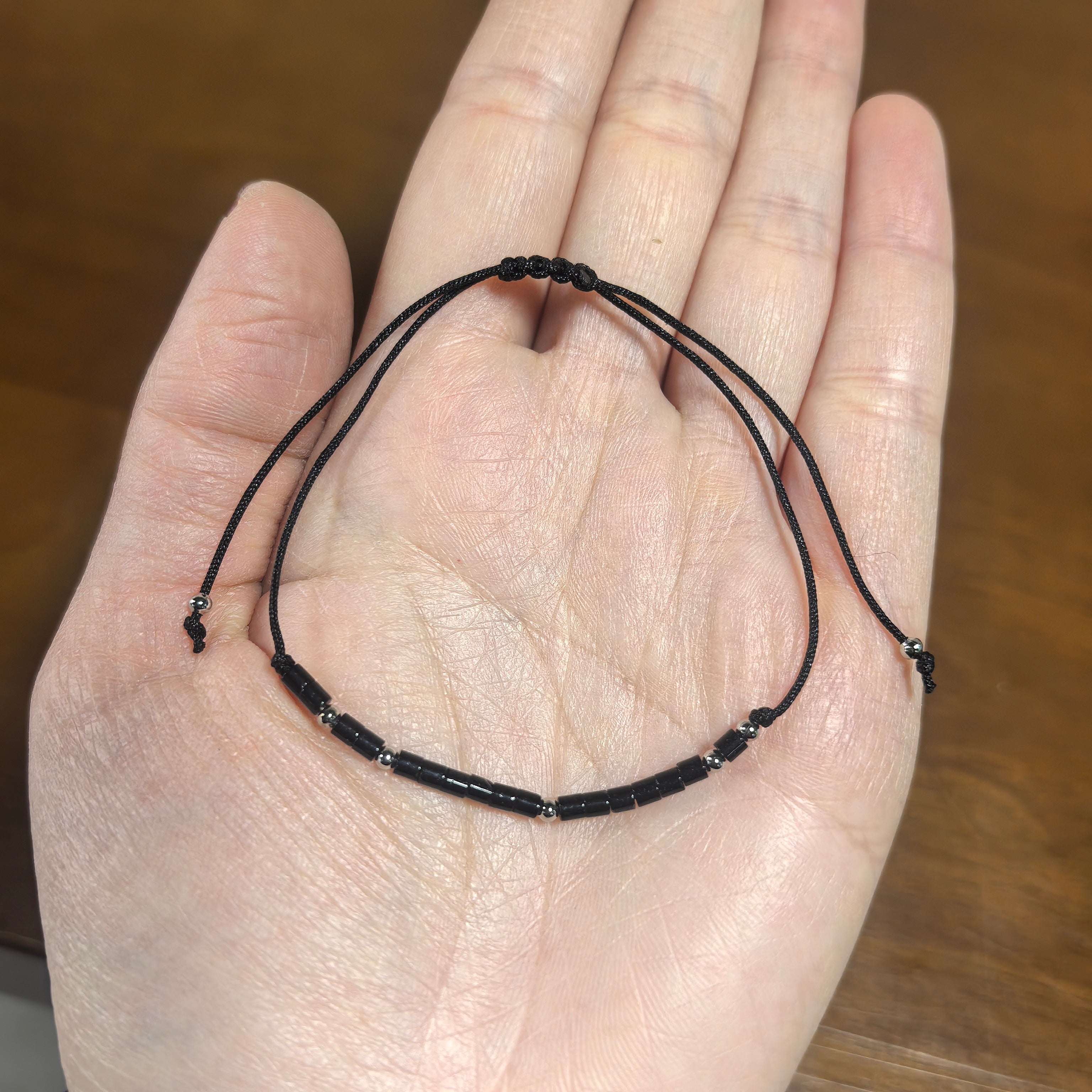 Morse Code Couple Energy Stone Bracelet