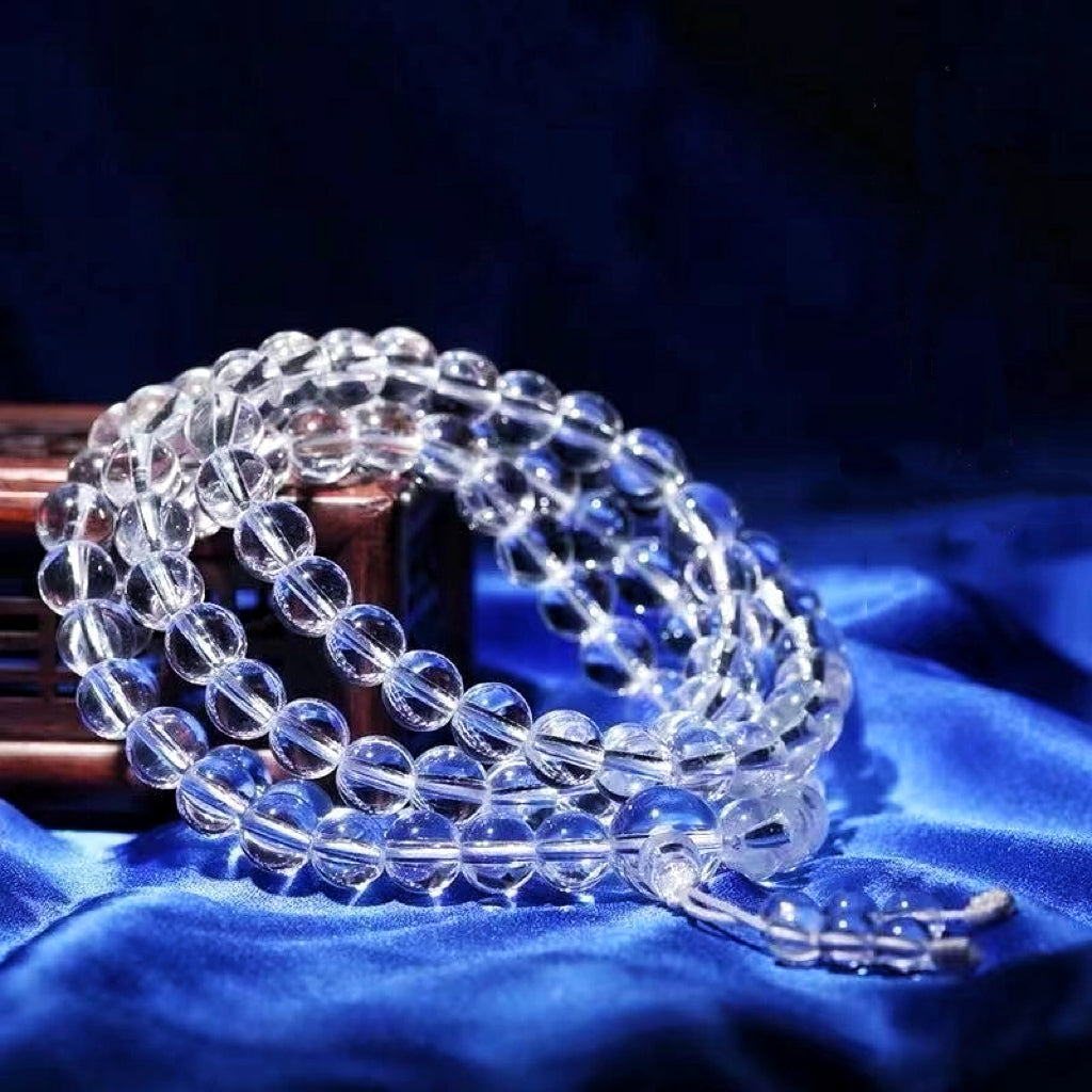 108 prayer beads Brazil clear quartz size 8mm
