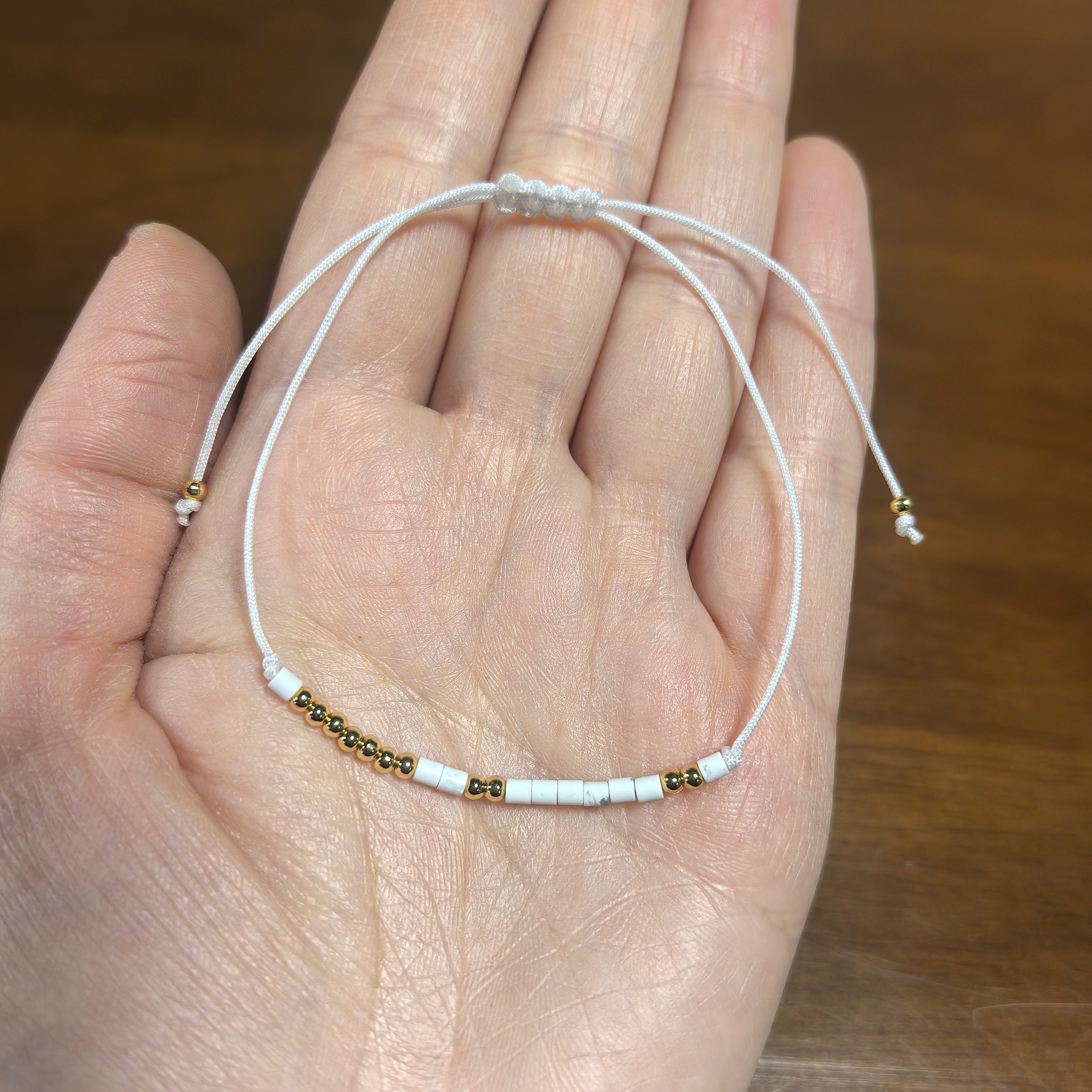 Morse Code Couple Energy Stone Bracelet