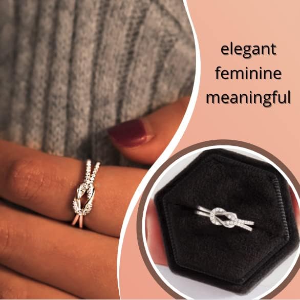 Mother & Daughter Square Knot Engraved Ring