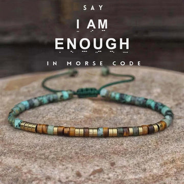 'I Am Enough' Morse code Bracelet