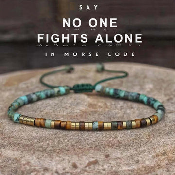 'No One Fights Alone' Morse code Bracelet