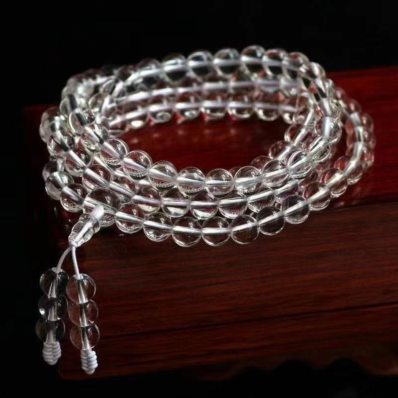 108 prayer beads Brazil clear quartz size 8mm