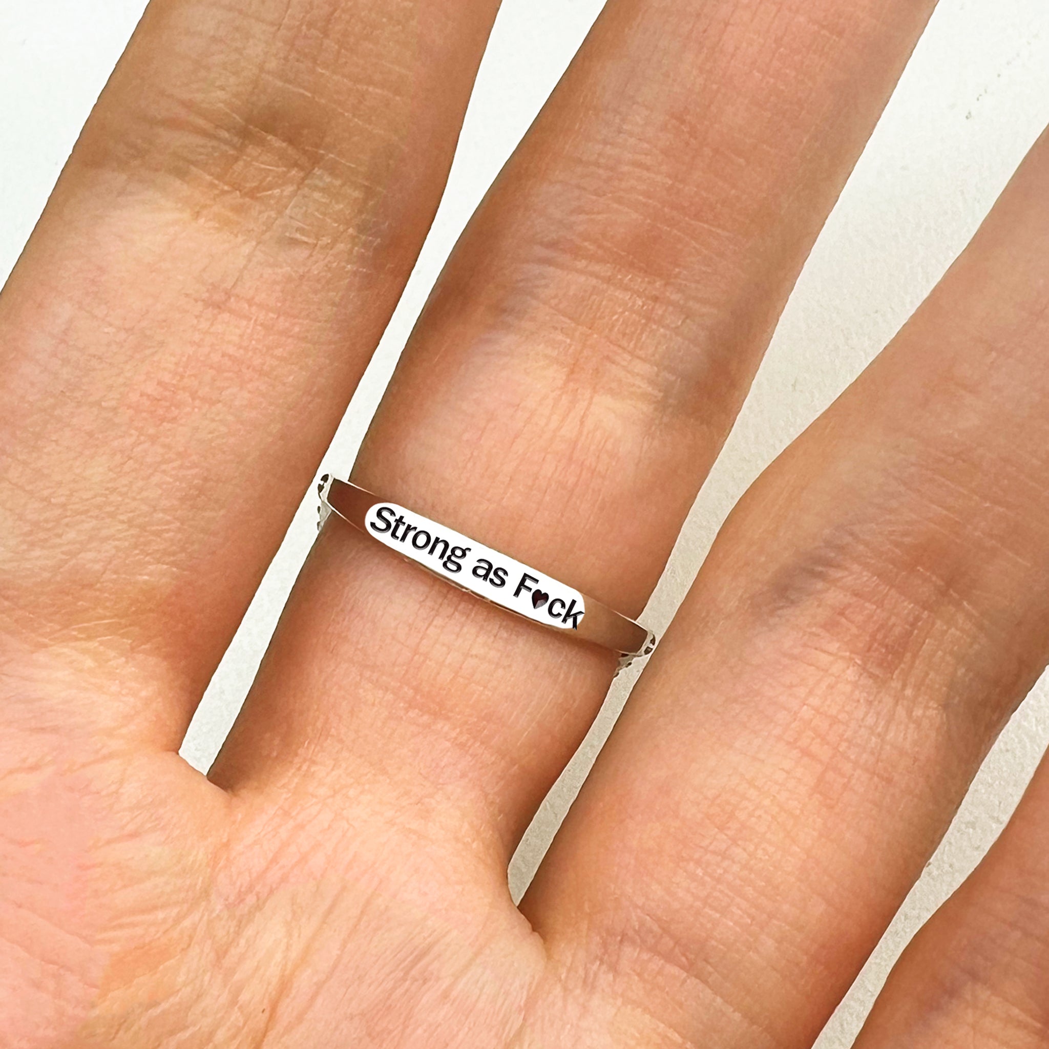 Strong As Fuck Heart Enamel Ring