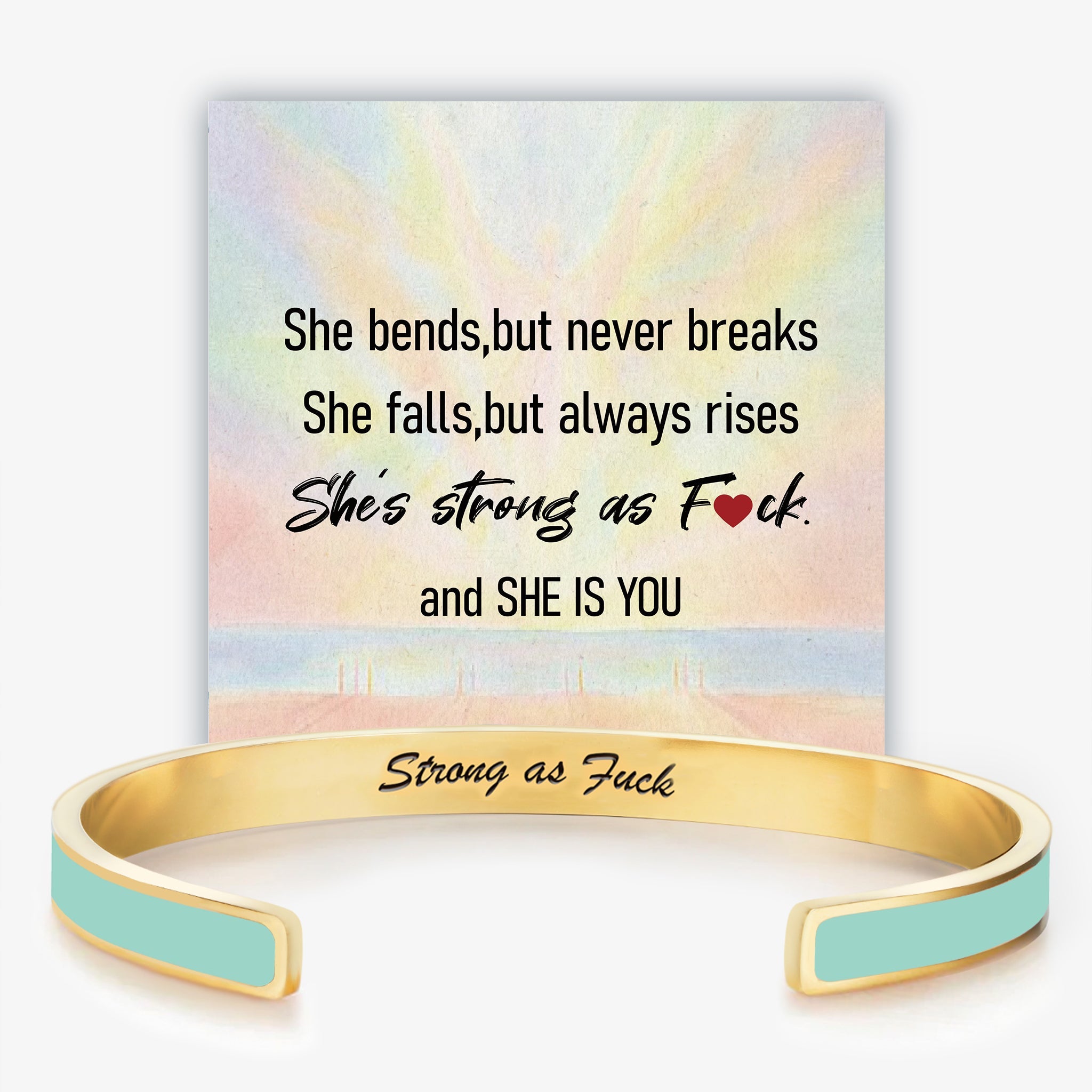 Strong As Fuck Self-Love Mantra Color Cuff Bracelet