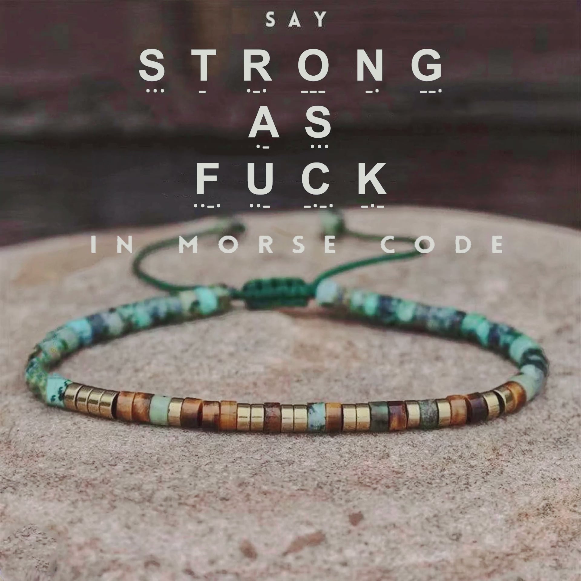 'Strong As Fuck' Morse code Motivational Bracelet