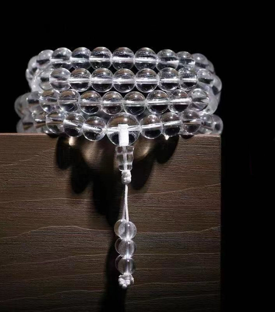 108 prayer beads Brazil clear quartz size 8mm