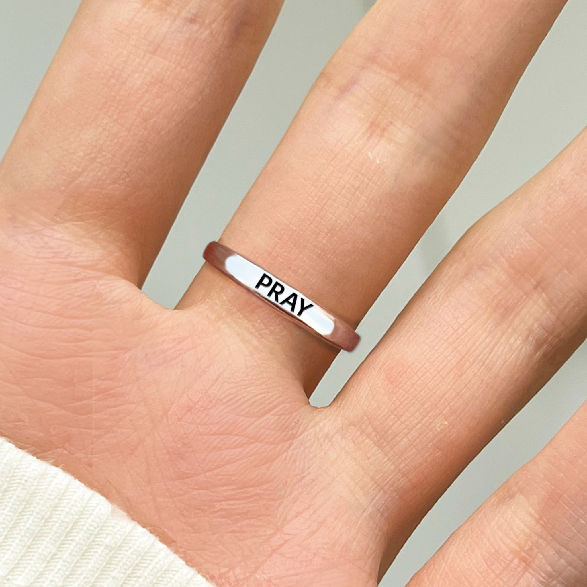 Pray on It Cross & Heart Adjustable Ring