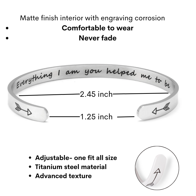 Love & Gratitude Stainless Cuff Arrow Bangle