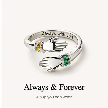 Always with You Adjustable Hug Birthstone Ring