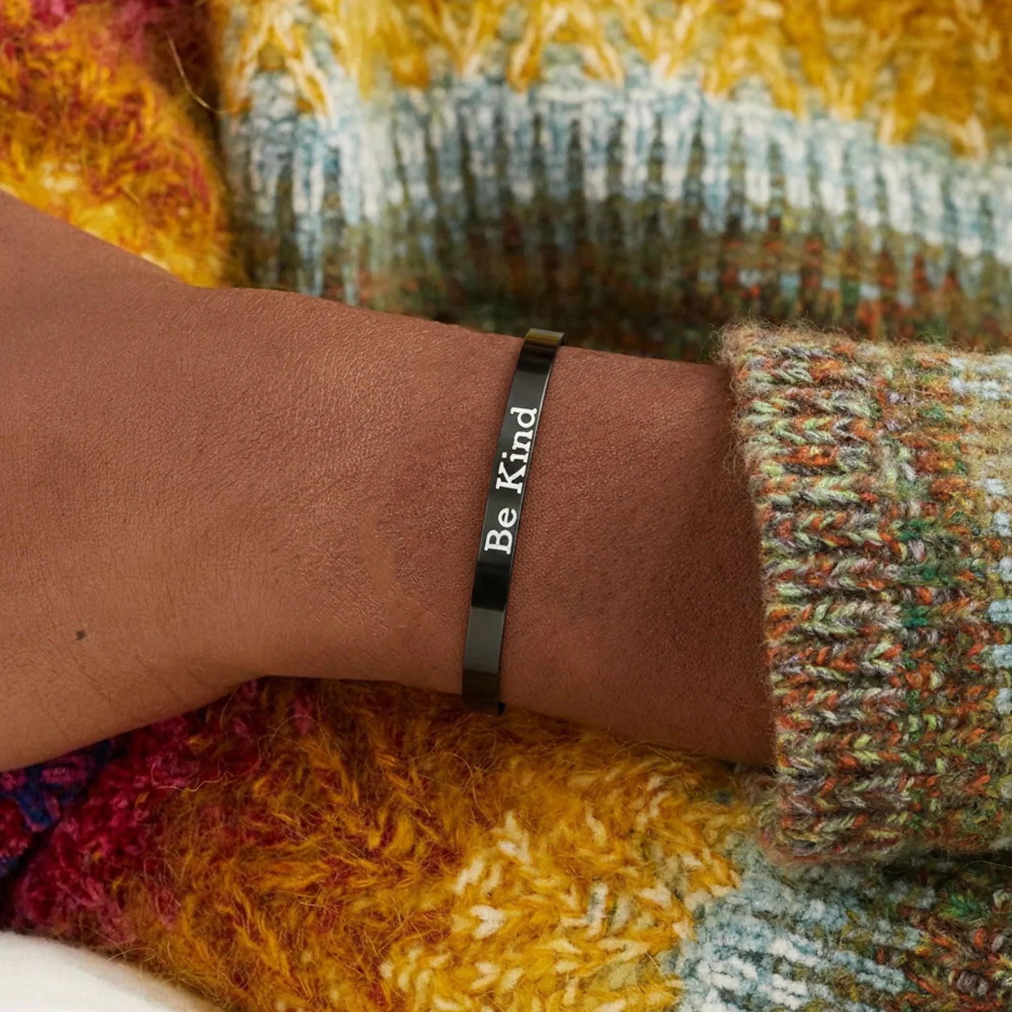 Be Kind Mantra Cuff Bracelet
