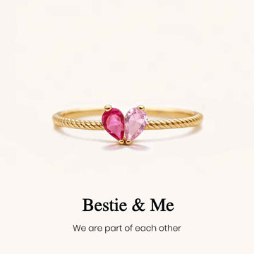 Bestie & Me Tiny Heart Birthstone Ring