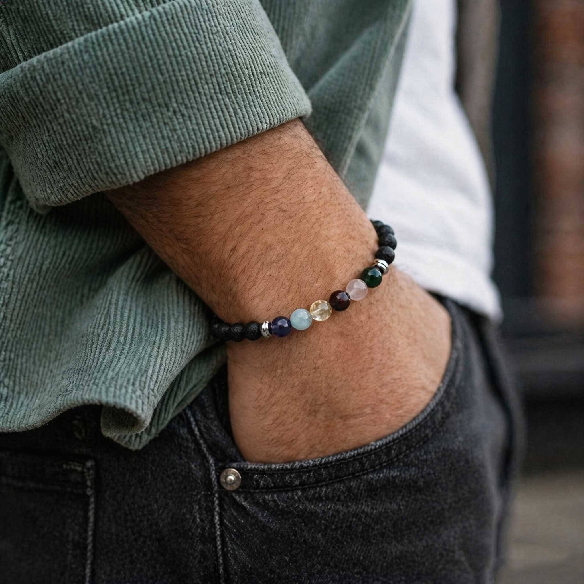 Custom Family Birthstone Bracelet for Dad