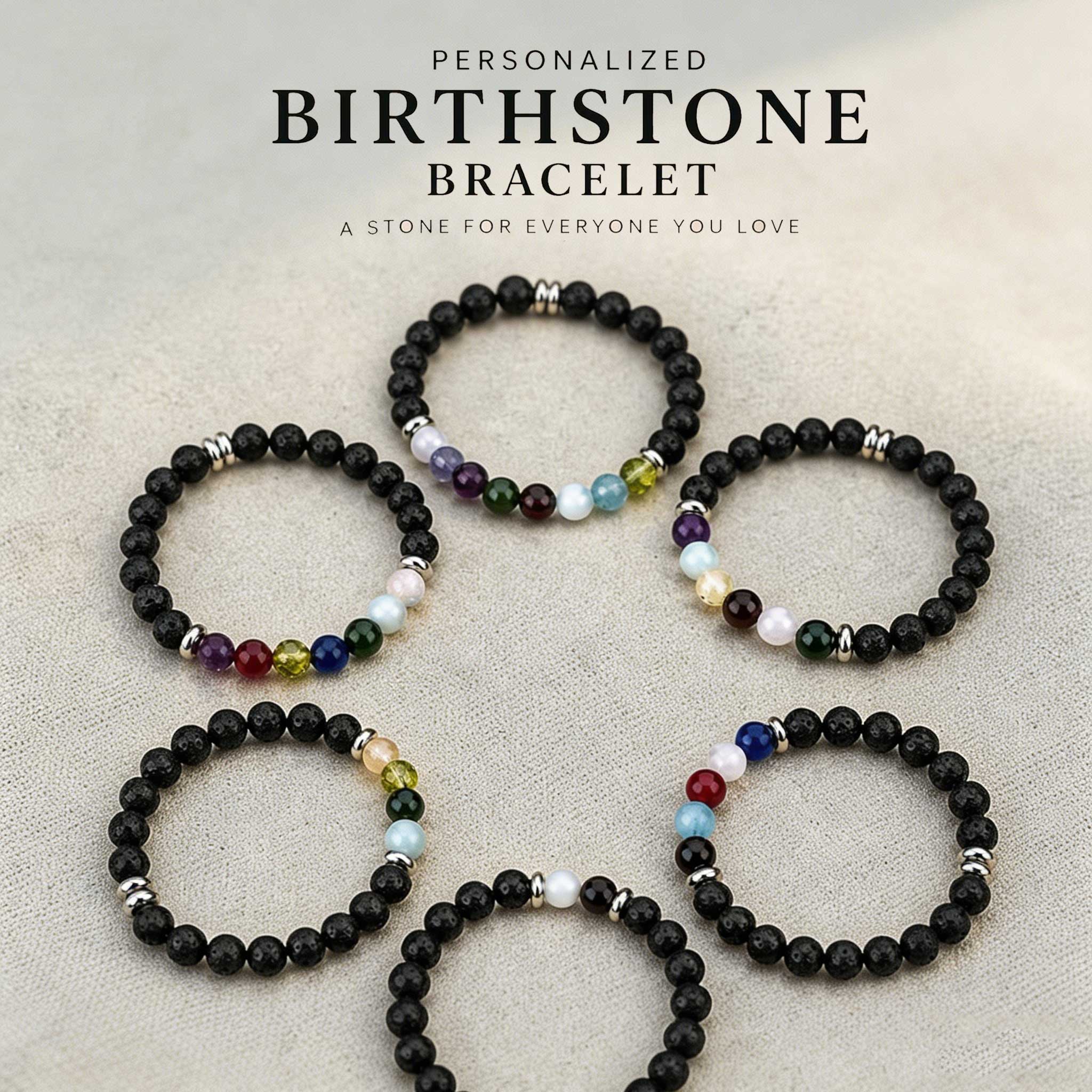 Custom Family Birthstone Bracelet for Dad