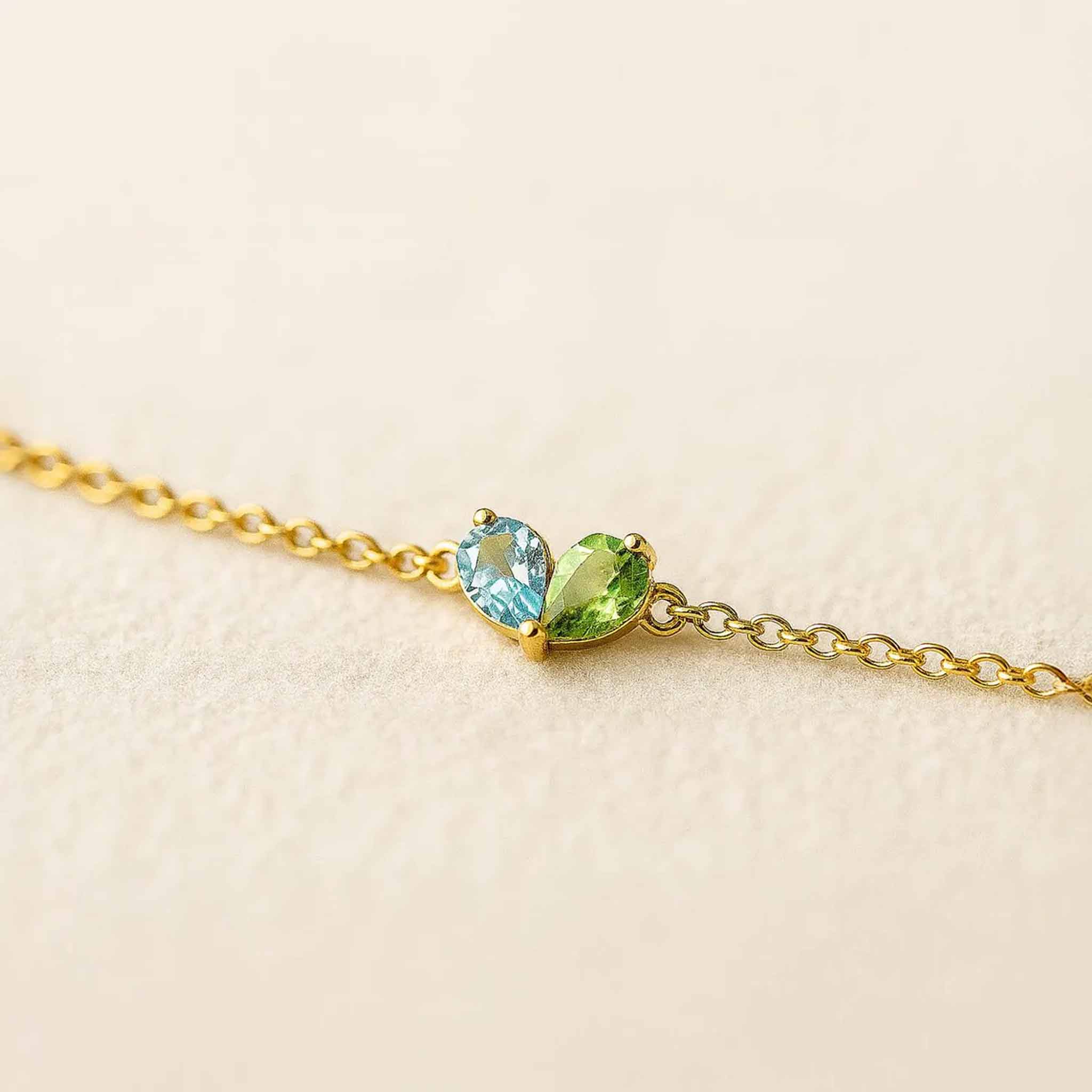 Custom Heart Birthstone Necklace