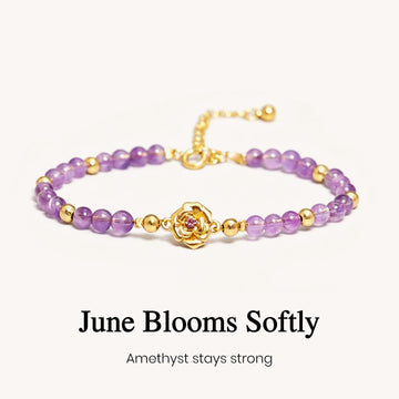 June Birth Flower Amethyst Bracelet