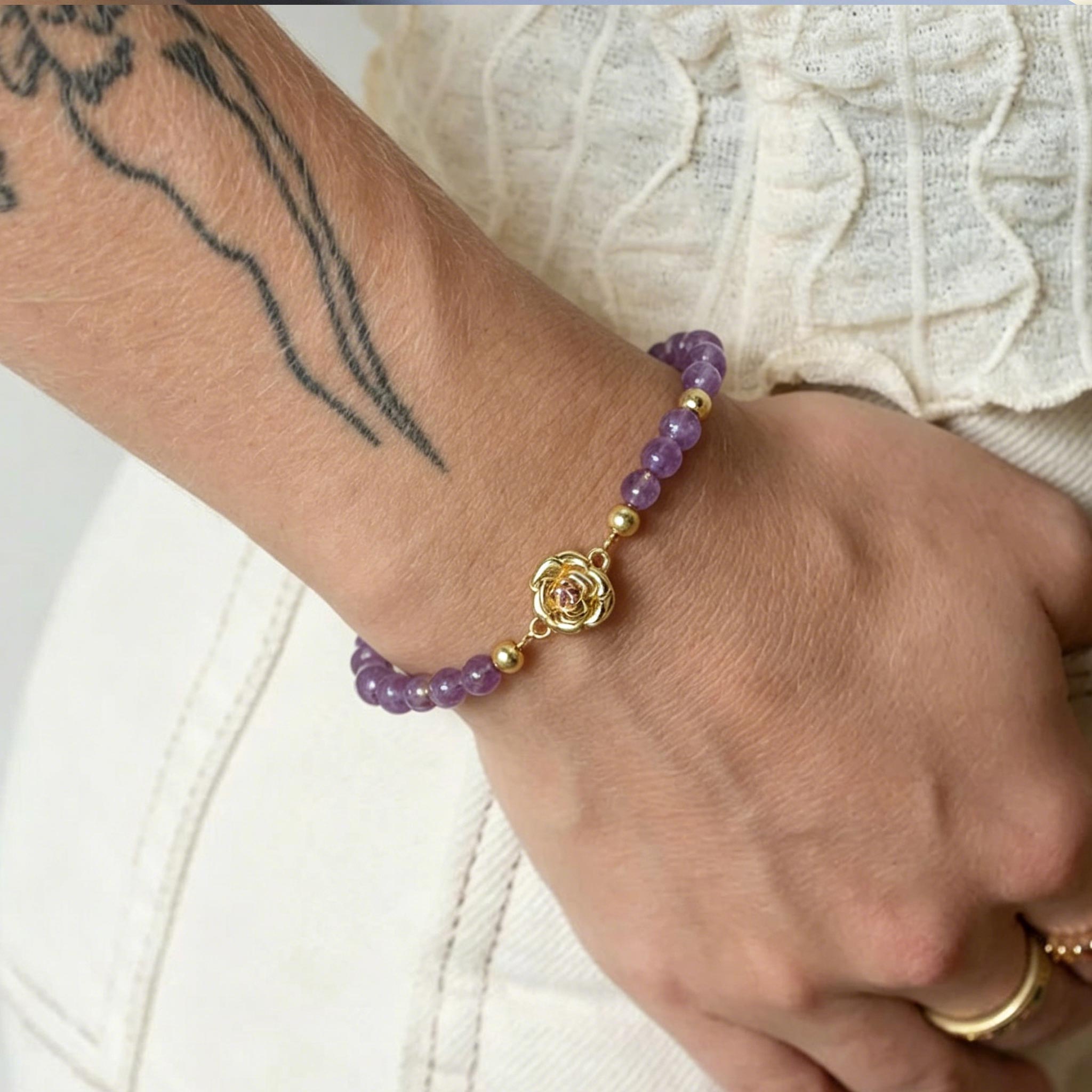 June Birth Flower Amethyst Bracelet