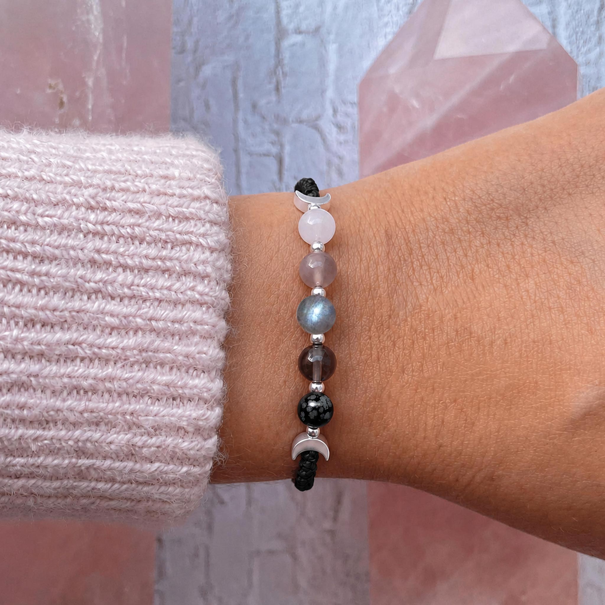 This Too Shall Pass Moon Phases Crystal Bracelet