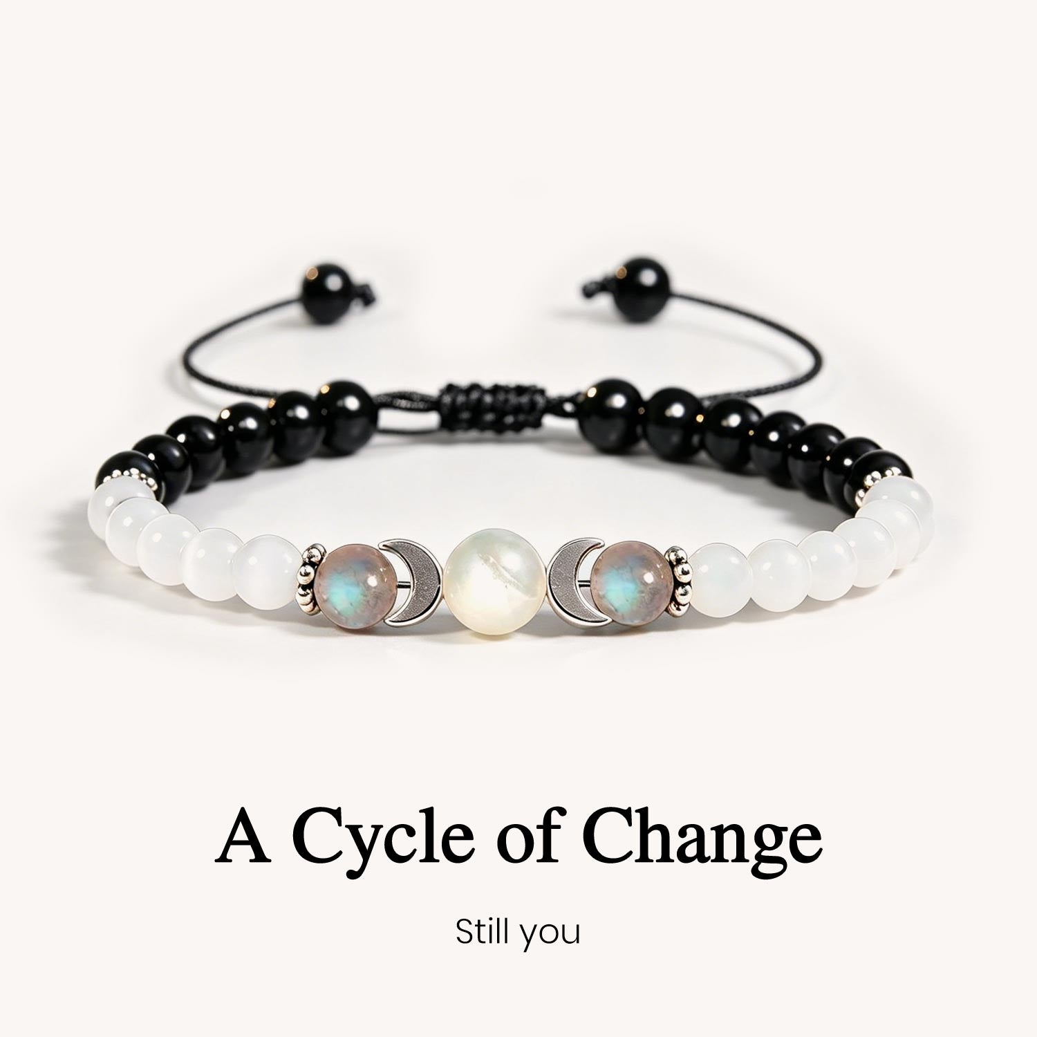 Moon Phases Moonstone Healing Crystal Bracelet
