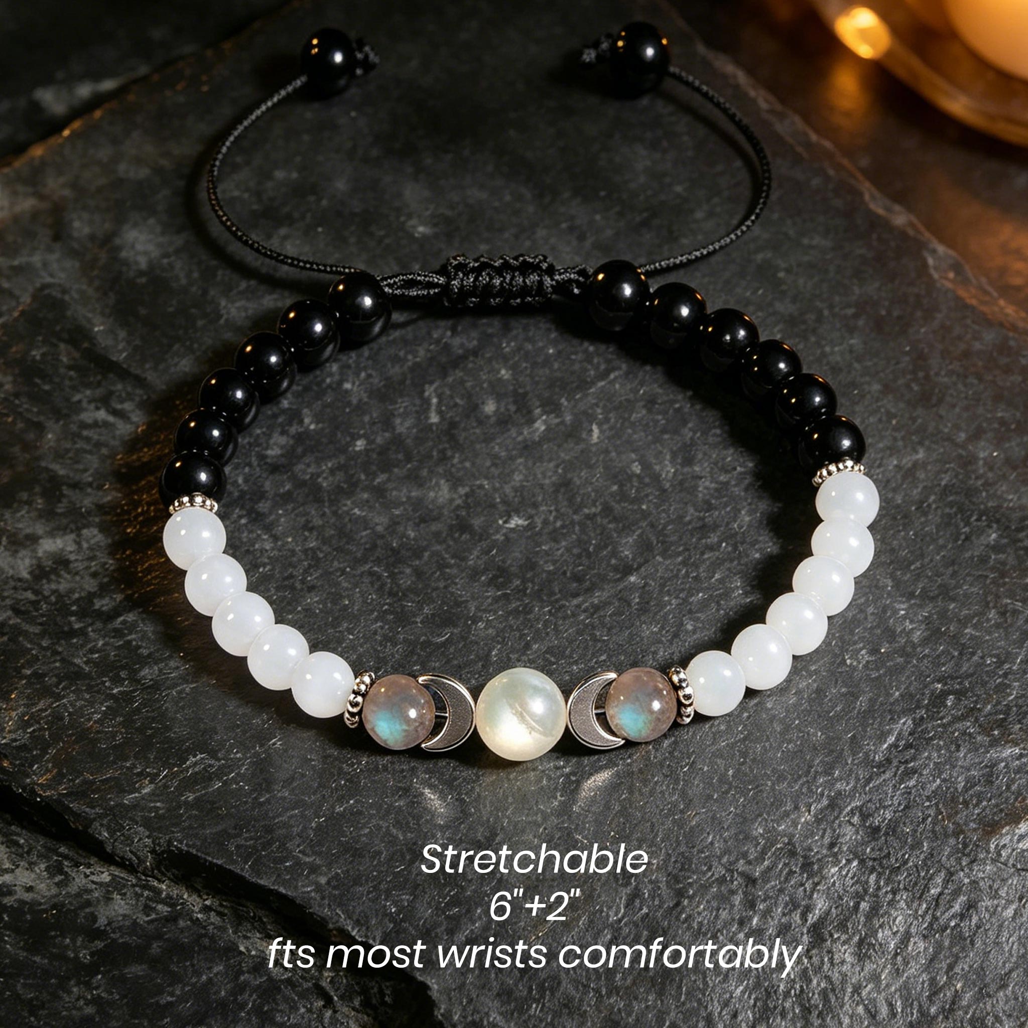 Moon Phases Moonstone Healing Crystal Bracelet