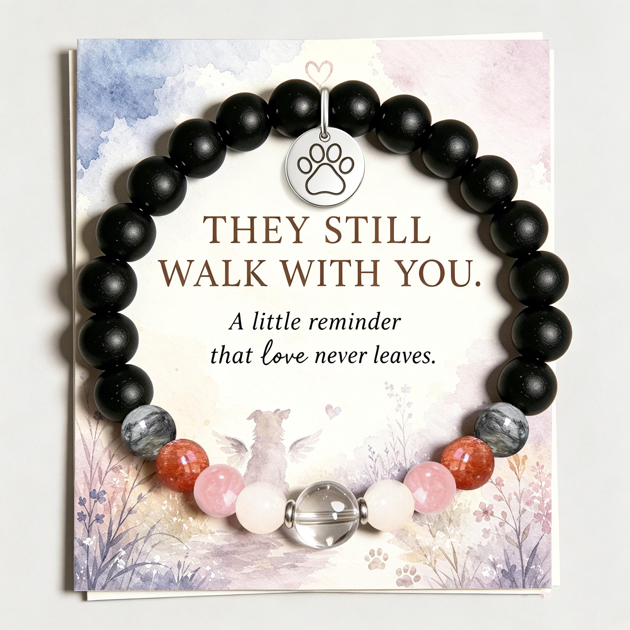 Pawprints On My Heart Crystal Bracelet
