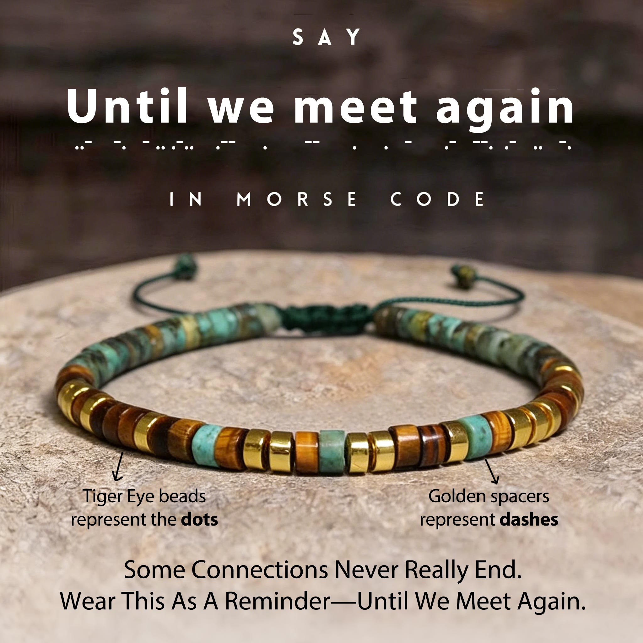 Still With Me Turquoise Morse Code Bracelet
