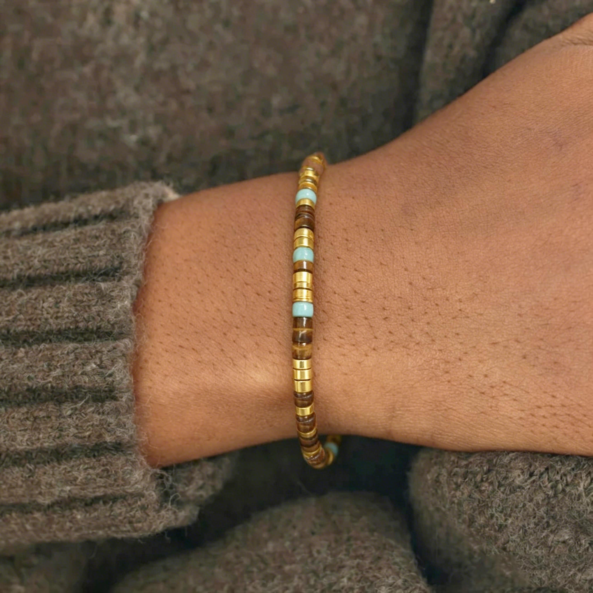 Still With Me Turquoise Morse Code Bracelet