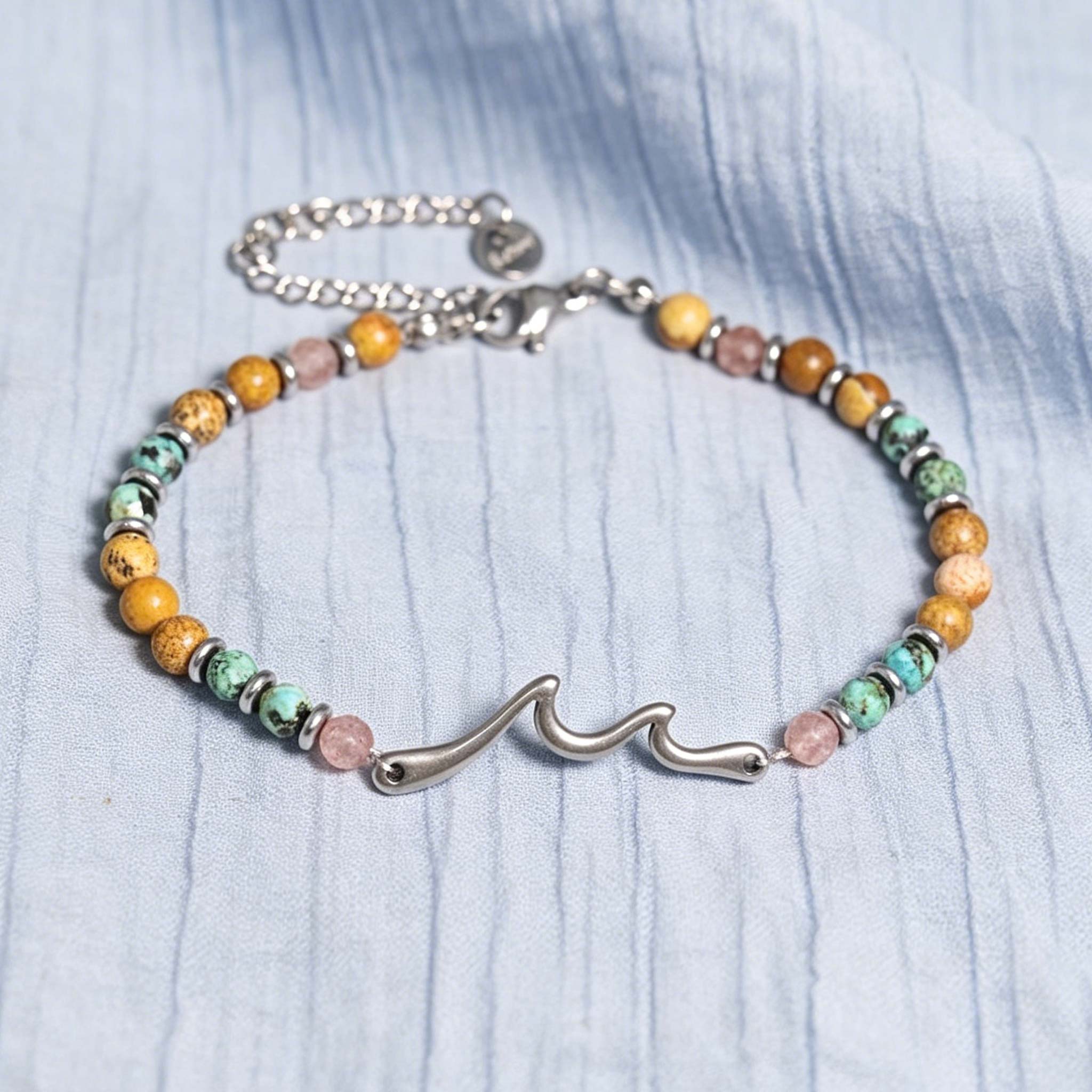 Strength Natural Stone Wave Bracelet
