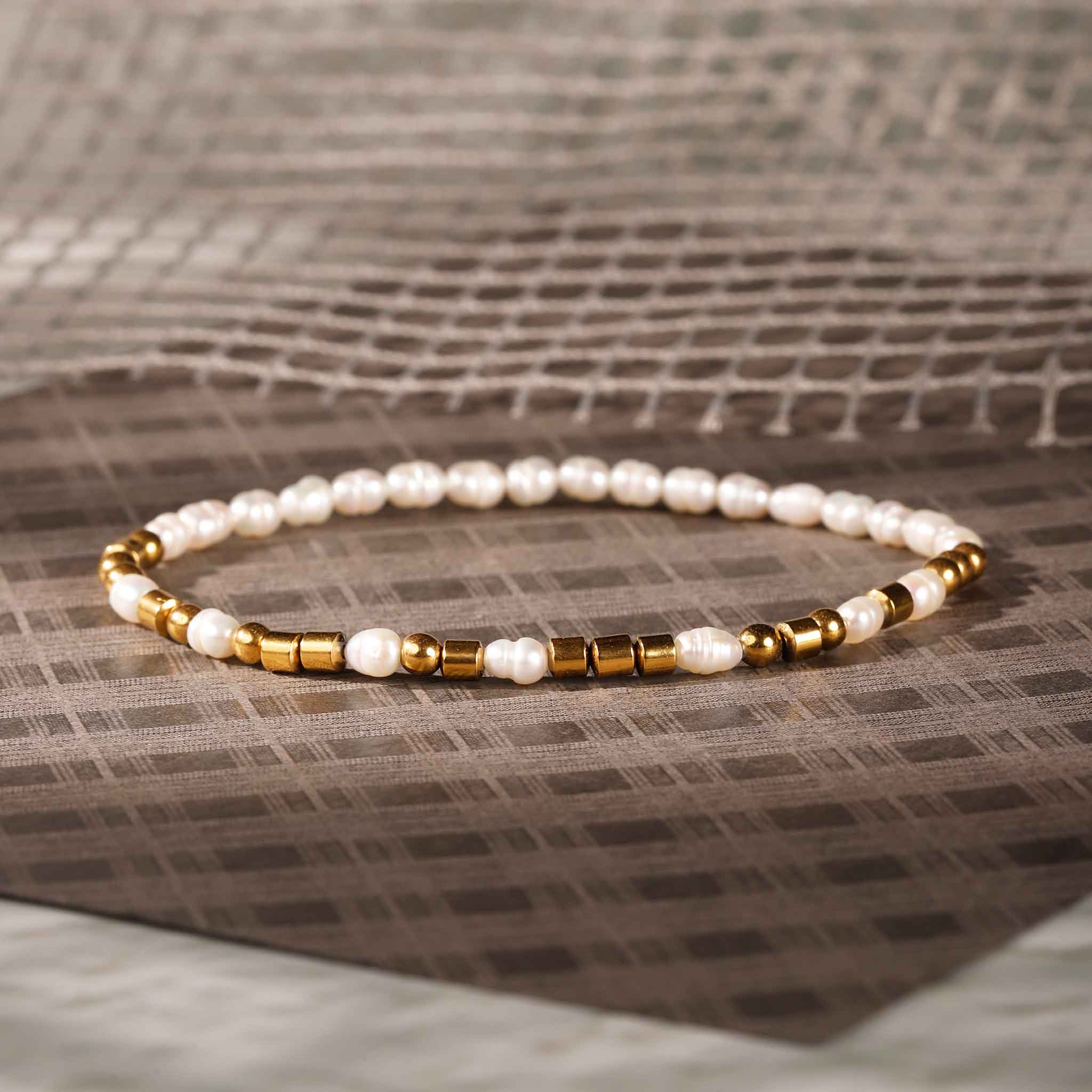 " Strong as Fuck " Pearl Morse Code Bracelet