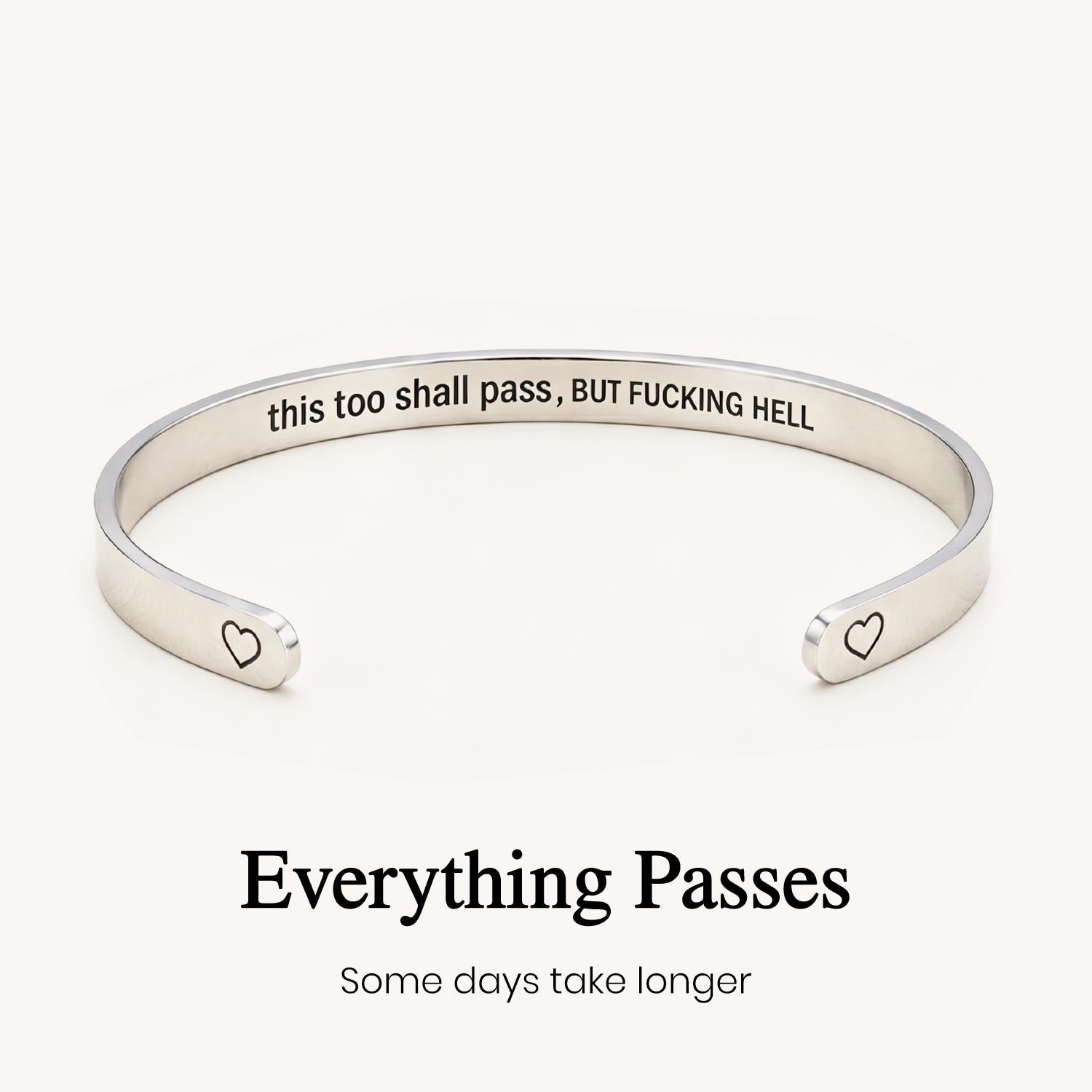 This Too Shall Pass Hidden Message Cuff Bracelet