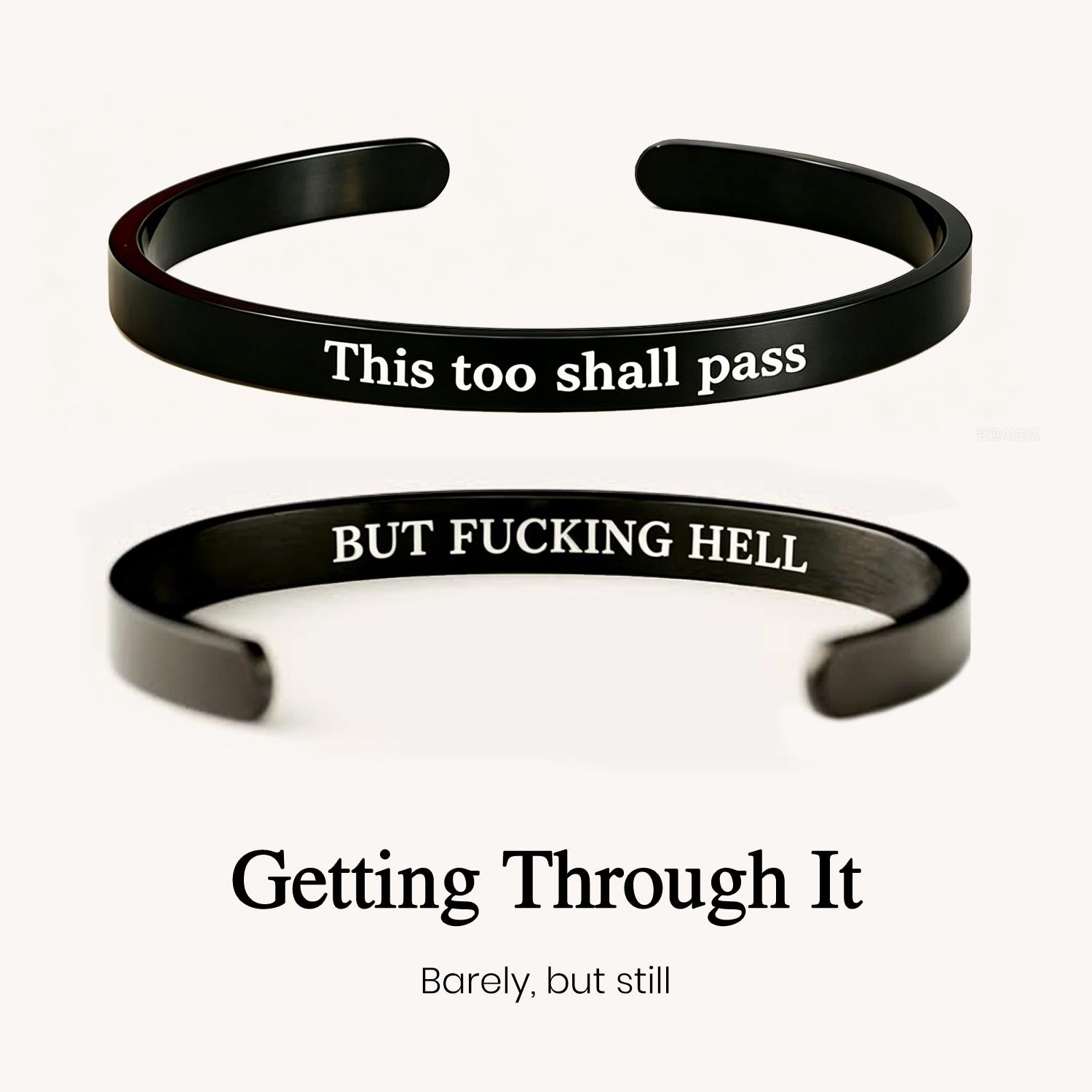 This Too Shall Pass Mantra Cuff Bracelet