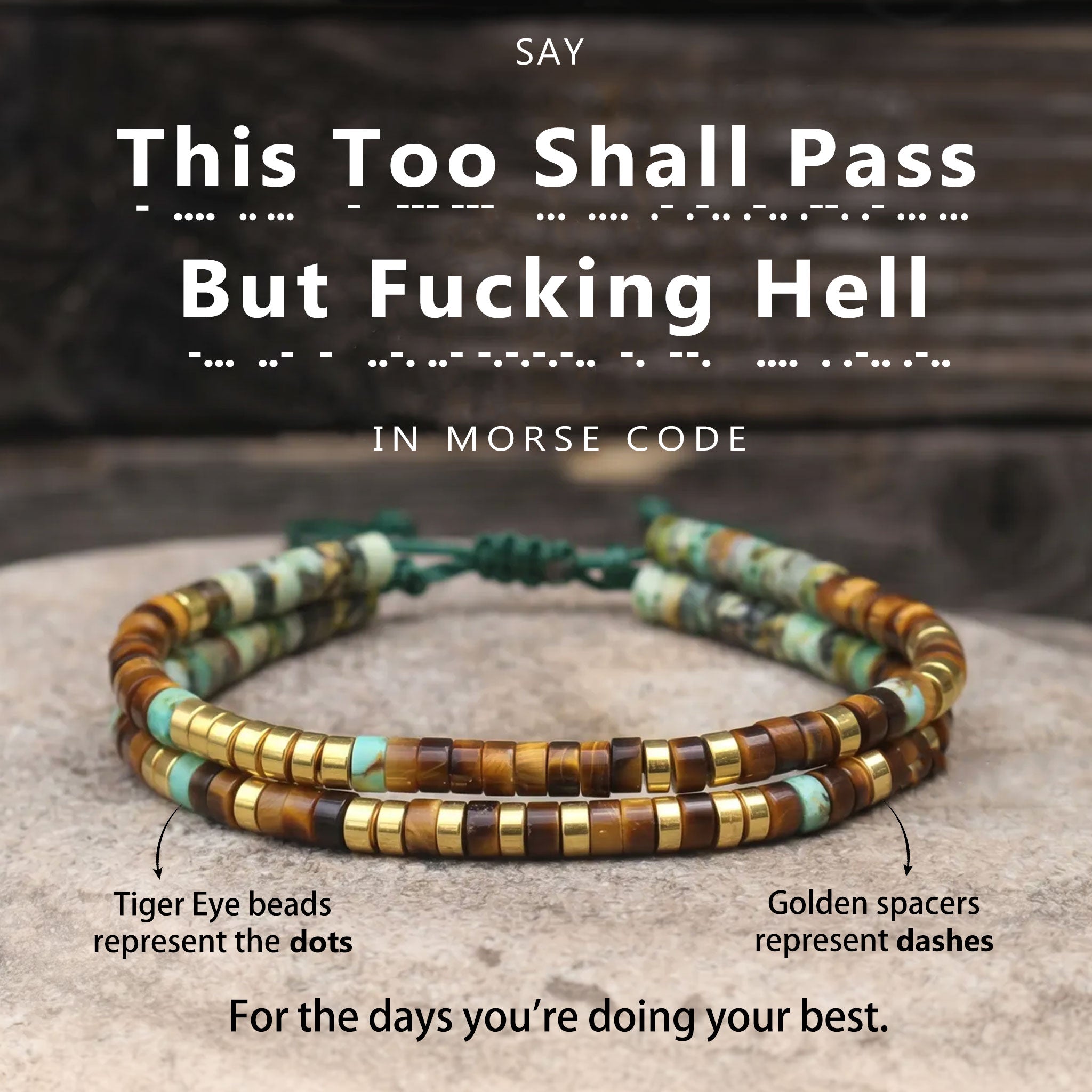 This Too Shall Pass Morse Code Bracelet