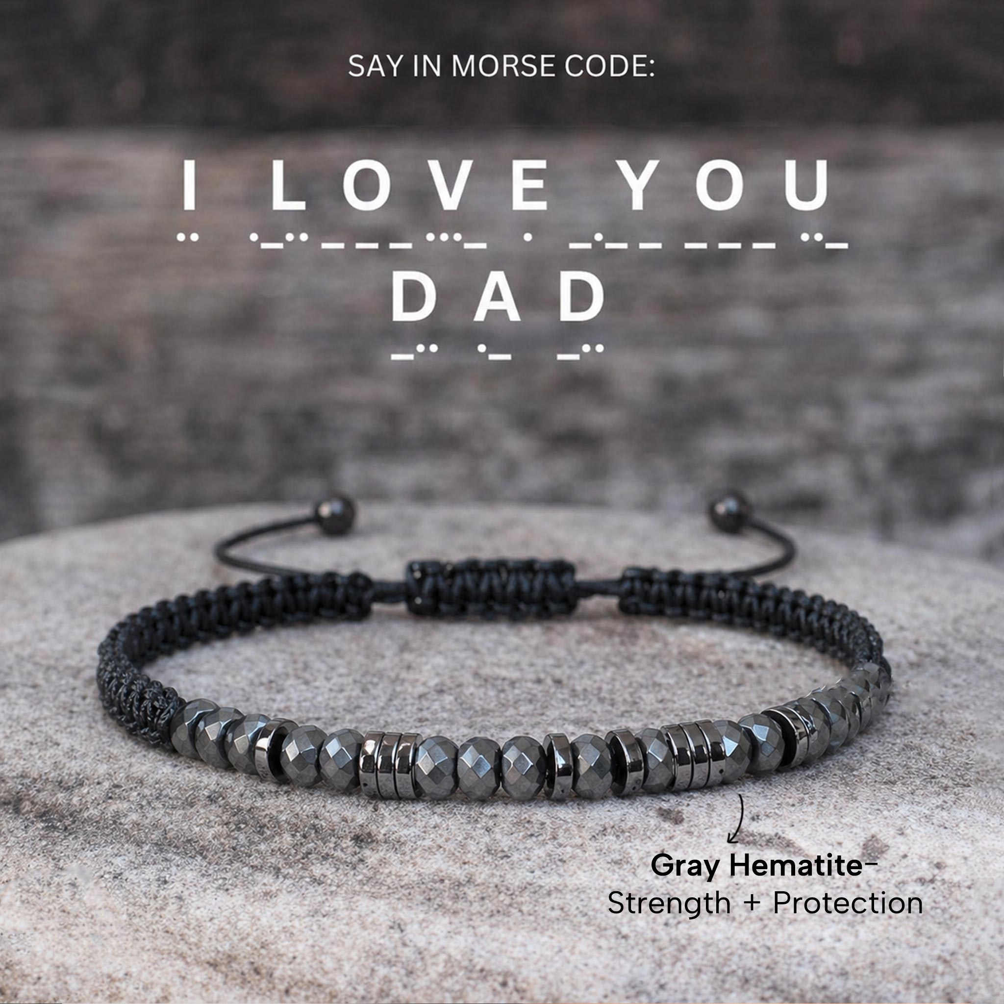 'I Love You Dad' Morse Code Bracelet