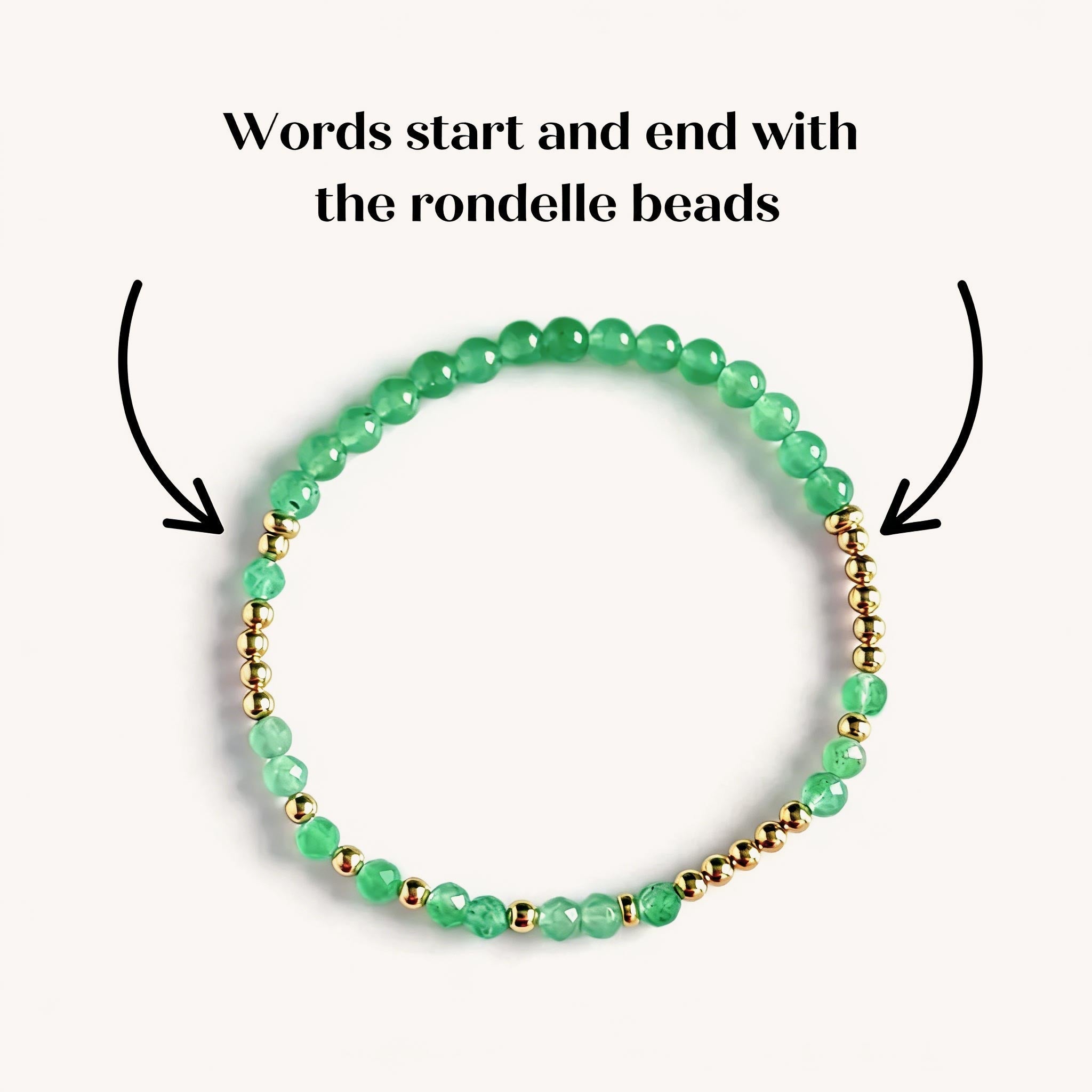 'Lucky Bitch' Green Aventurine Morse Code Bracelet