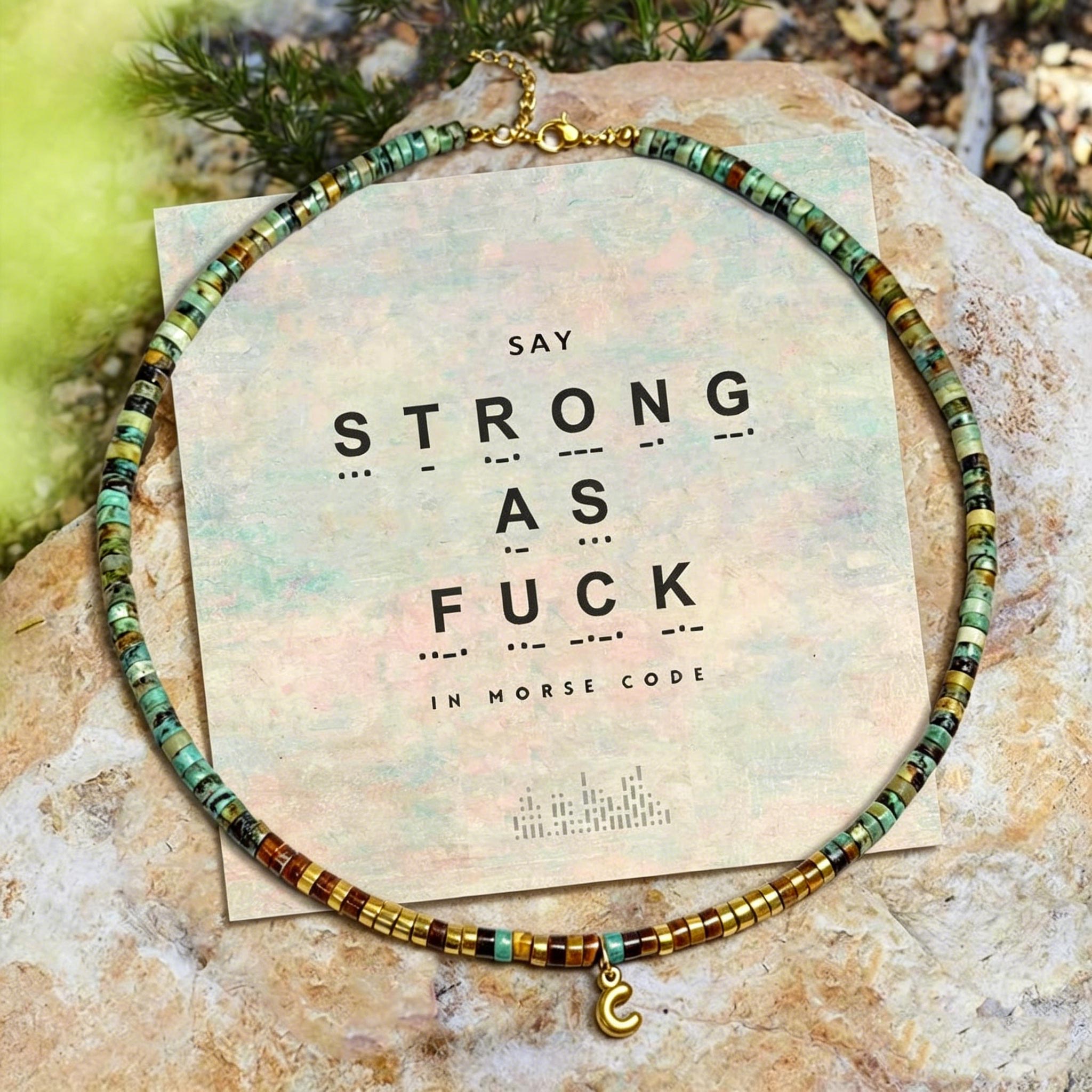 Strong As Fuck Turquoise Necklace