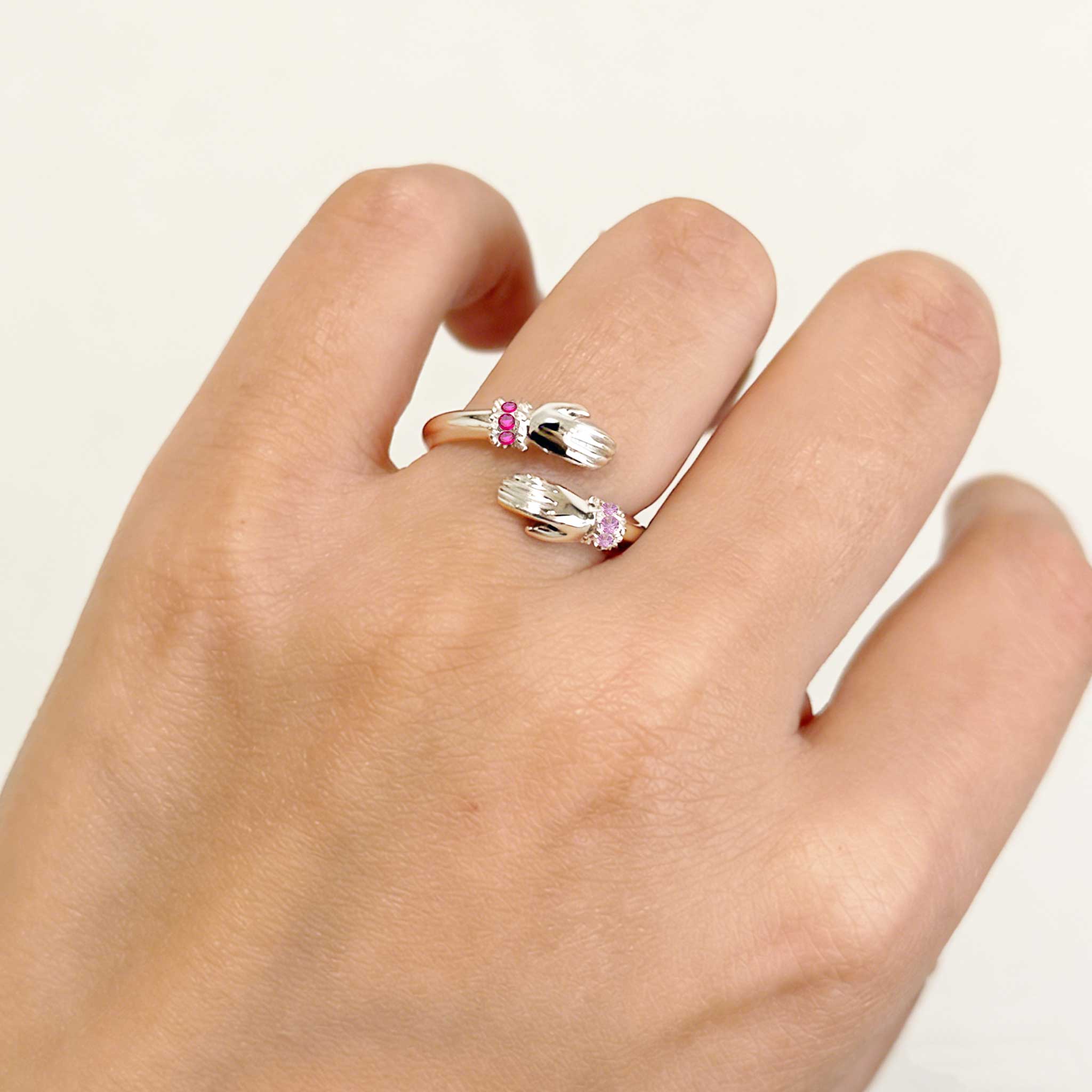 Always with You Adjustable Hug Birthstone Ring