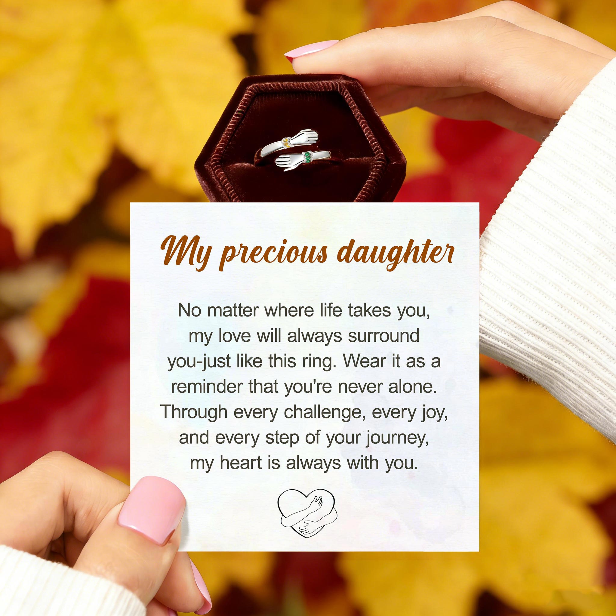 Always with You Adjustable Hug Birthstone Ring