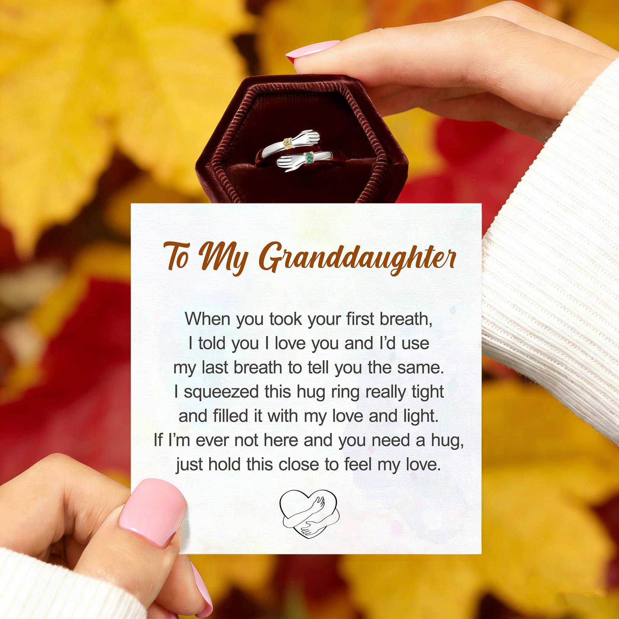 Always with You Adjustable Hug Birthstone Ring